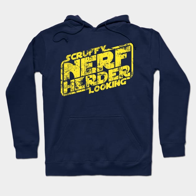 Scruffy looking nerf herder distressed Hoodie by synaptyx